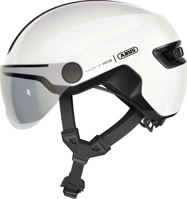 Casque vélo urbain - ABUS HUD-Y ACE SHINY WHITE - taille M