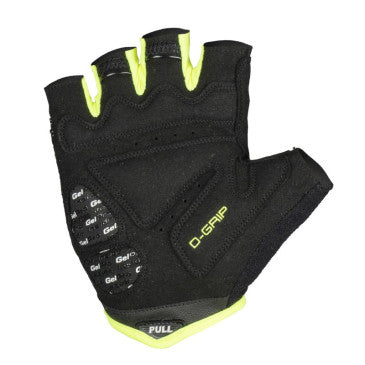 GANTS VELO COURT GIST D-GRIP GEL ETE JAUNE FLUO S (PAIRE SUR CARTE) AVEC VELCRO -5511