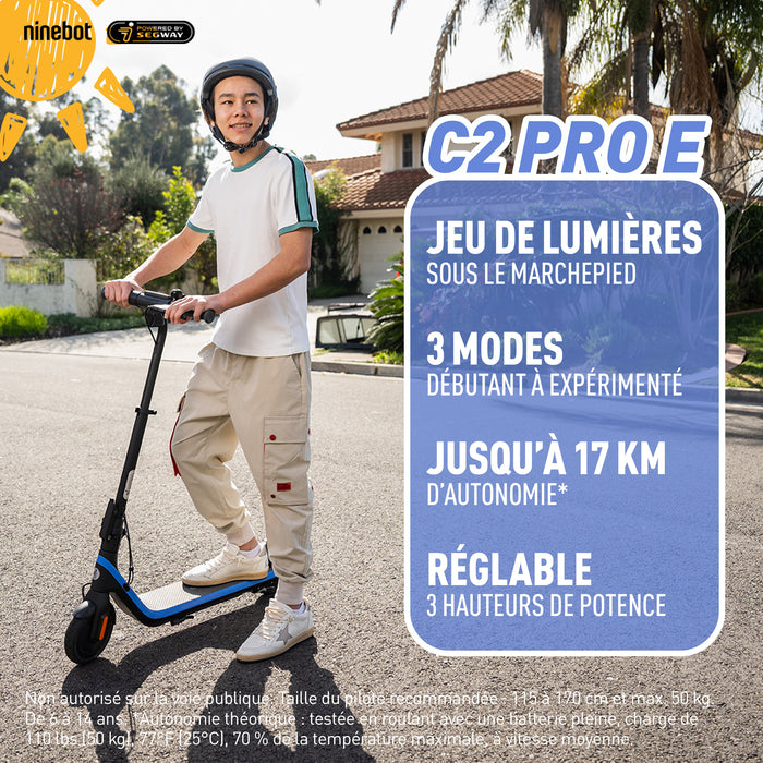 Trottinette électrique enfant (6 - 14 ans) - Ninebot C2 Pro E - 16 km/h