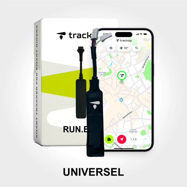 Traceur GPS vélo/trottinette | Trackap RUN.E+ avec branchement universel